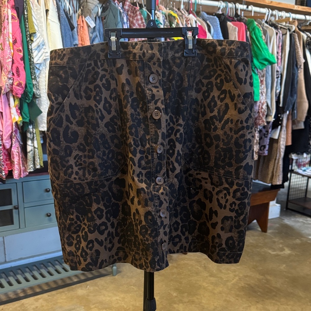 ODDY Brown Leopard Print Mini Skirt